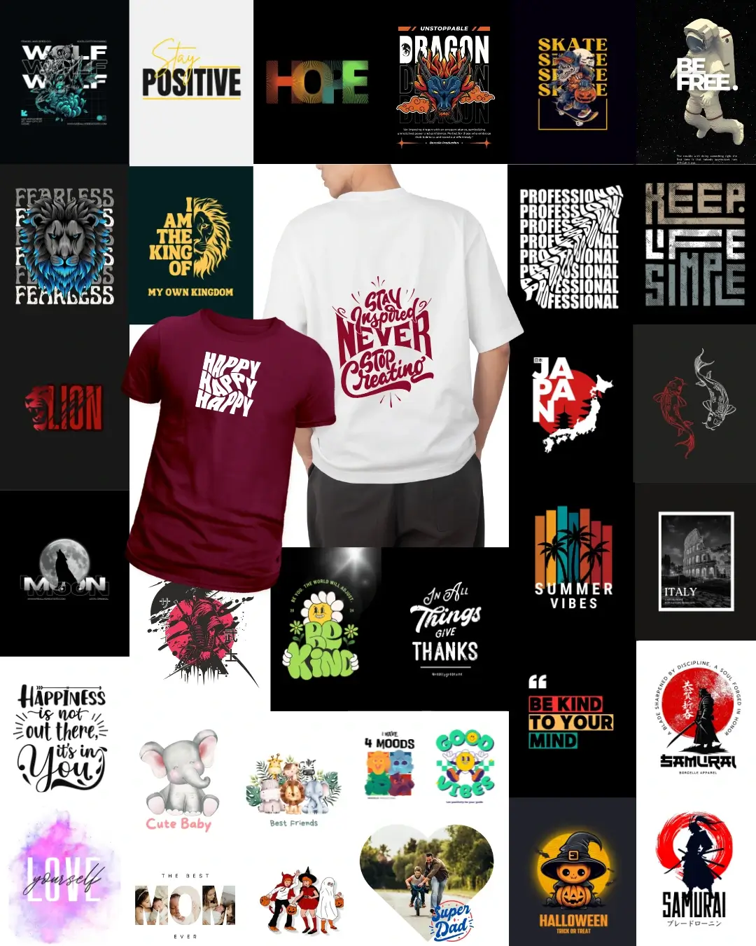 Modern t-shirt designs for men and women